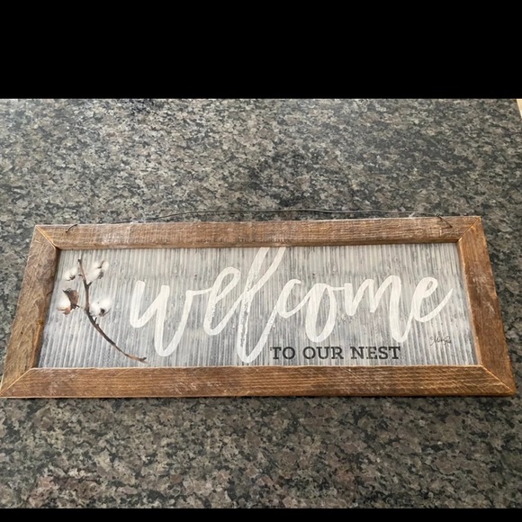 Other - Welcome to our nest wood framed sign 
25.5” x 10”